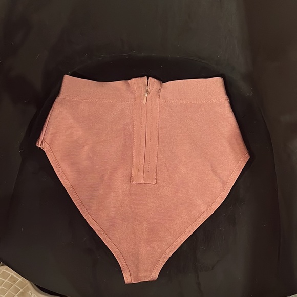 House of CB Perrina Mauve Sheer Lace Bandage Dress With High Waisted Briefs - Picture 13 of 15